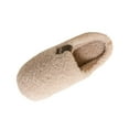 thumbnail image 2 of Viluyesy Womens Fuzzy Slippers, Memory Foam Soft Sole Cozy Warm Fleece Lined Winter Slip On House Slipper Beige, 2 of 9