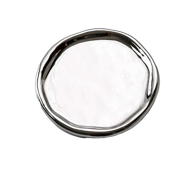 Jewelry Plate Ceramic Glossy Appearance Simple Modern Stylish Storage Tray for Home Gift