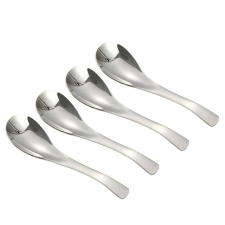

Kesenlong Soup Spoons 4pcs Thick Heavy-weight Soup Spoons Stainless Steel Soup Spoons Table Spoons (Middle Size)