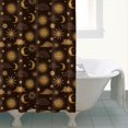 thumbnail image 4 of Brown Sun Moon Cloud Pattern Shower Curtain 72"x84" ,Bathroom Decorative Shower Curtains Set with 12 Hooks,Modern Waterproof Washable Shower Curtain, 4 of 6