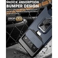 thumbnail image 2 of Compatible with Google Pixel 6 2021 Case with Camera Cover & Kickstand, Slide Lens Cover+Rotate Ring Stand+Card Holder, Impact-Resistant, Full Protect for Google Pixel 6 blue, 2 of 6