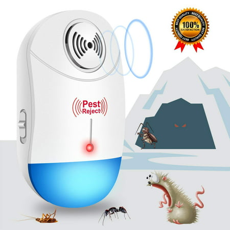 [2018 NEW UPGRADED] LIGHTSMAX - Ultrasonic Pest Repeller - Electronic Plug -In Pest Control Ultrasonic - Best Repellent for Cockroach Rodents Flies Roaches Ants Mice Spiders Fleas (Best Air Guns For Pest Control)