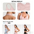 thumbnail image 2 of Women's V-Neck Tank Top with Built-in Bra - Fitted Long Cami Casual Basic Sleeveless Shirt for Layering or Workout Pink L, 2 of 6