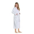 thumbnail image 5 of Unisex Cotton Terry Kimono Bathrobe with Embroidery All-Season Robe, XL, Emberglow-White, 5 of 12