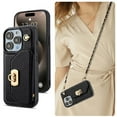 thumbnail image 3 of Case For Iphone 16/16 Plus/16 Pro/16 Pro Max, PU Leather Cover with Stand Crossbody Strap & Card Slots Case, 3 of 5