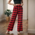 thumbnail image 2 of Hessimy Boys Plaid Pants Girls Boys Printed Plaid Pants With Pockets Drawstring Elastic Waist Plaid Pants For Christmas For Family Matching Sweatpants (Red,10-11 Years), 2 of 9