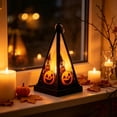 thumbnail image 3 of Vintage Halloween Pyramid LED Handheld Wind Lamp, Witch Skull Pumpkin Decor Light, Ambient Tabletop Ornament for Indoor Household Holiday Scene Display, 3 of 6
