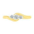 thumbnail image 2 of DGOLD 10kt Yellow Gold Round White Diamond Classic 3 stone Ring (1/4 cttw), 2 of 3