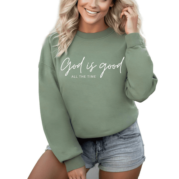 God is Good Christian Bible Sweatshirt Christian Long Sleeve Shirts Jesus Faith Cross Graphic Casual Loose Pullover Tops