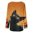 thumbnail image 4 of Womens Halloween Shirts Casual Long Sleeve Black Cat Printed Halloween Sweatshirts for Women Crew Neck Tunic Tops, 4 of 4