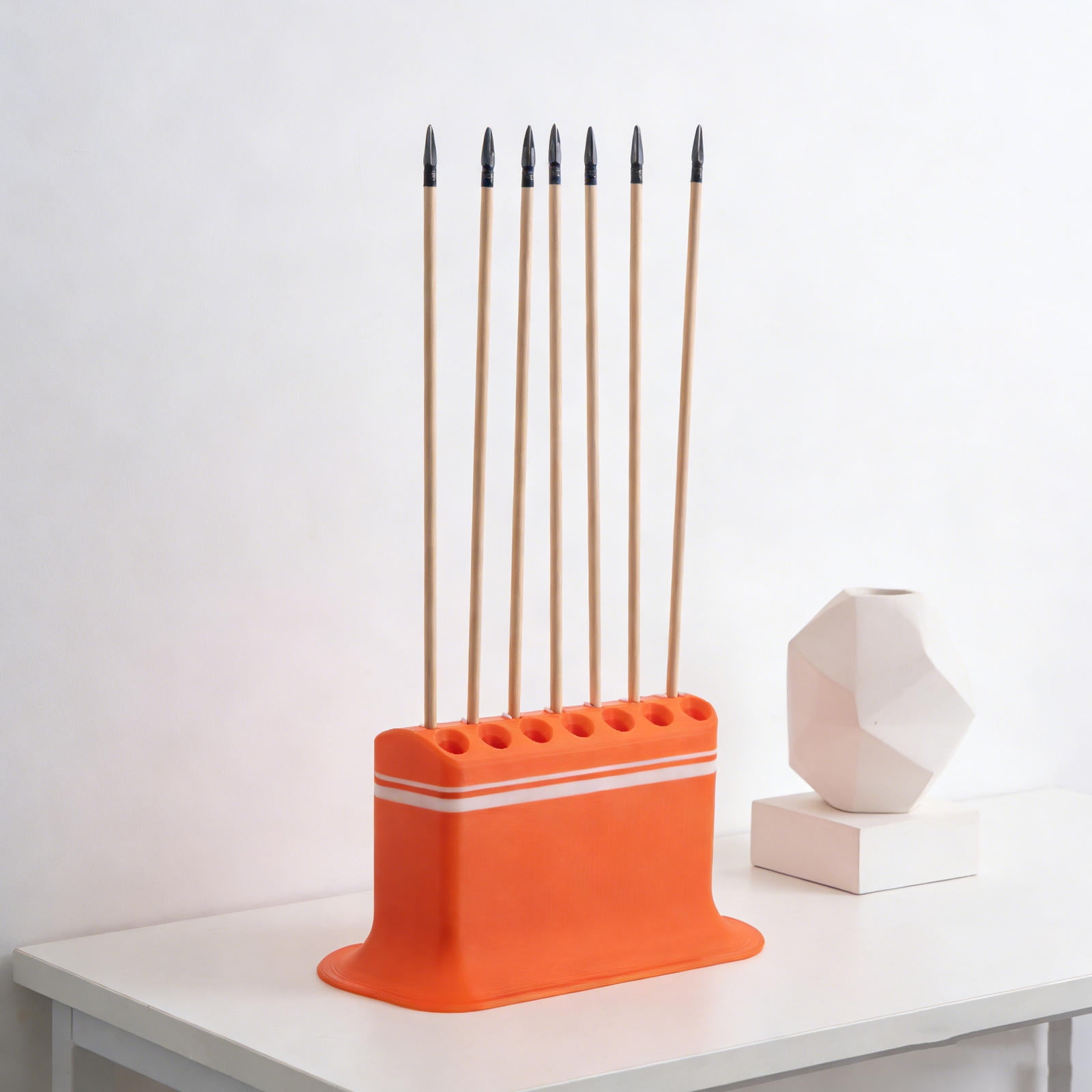 Alasum Orange Tabletop Arrow Rack Holder Display Stand with Sorting Slots for Storage Display and Presentation