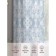 thumbnail image 3 of Boho Blue Floral Sheer Curtains for Living Room Bedroom Country Ethnic Abstract Flower Pattern Sheer Curtains 108 Inch Long 2 Panels Set Light Filtering Curtain Window Treatments Drapes, 3 of 6