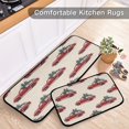 thumbnail image 5 of 2-Piece Kitchen Rugs Set Non-Slip Mats Carpet Floor for Kitchen, Bathroom (19.7"x27.6" & 19.7"x47.2") Red Truck with Presents, 5 of 7