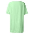 thumbnail image 4 of ELFINDEA Womens Plus Blouses & Tunics Fall Autumn Fashion Mid-Length Loose Solid Color Short Sleeve Shirt Casual Womens Tops Green 1X, 4 of 6