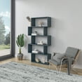 thumbnail image 3 of Ada Home Decor Furniture Multiple Tier Open Shelf Petrol Blue Barclay Modern Bookcase, 3 of 7
