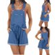 thumbnail image 5 of Gibobby Mono Ajustado de Verano Monos sin mangas sin mangas Moda Mujer color Ocio Mono de mujer(Azul， XL), 5 of 5