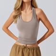 thumbnail image 2 of Kingdiese Women's Detachable Bra Pad V Neck Stylish Back Sports Vest Satin Top for Women, Size M, 2 of 5