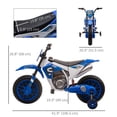 thumbnail image 3 of Aosom Moto Tout-Terrain pour Enfants à Batterie, Moto Électrique à Chevaucher avec Batterie 12V Rechargeable, Roues Stabilisatrices Bleue, 3 of 10
