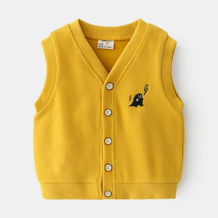 

NIUREDLTD Toddler Kids Child Baby Boys Sleeveless Patchwork Cartoon Fashion Vest Jacket Outer Outwear Clothes