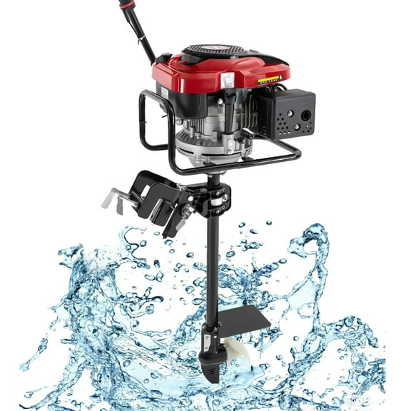 4-Stroke 196CC Black Outboard Motor Fishing Boat Engine Air-Cooling TCI Gasoline 8 HP