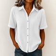 thumbnail image 2 of XuJwPNcy Button Down Shirts for Women Short Sleeve Thin Fashion Tops Loose Collar T Shirts Summer Casual Breathable Clothes, 2 of 6