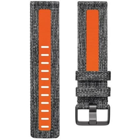 Fitbit Versa 2 Smartwatch Woven Band - Charcoal / Orange - Small - (Best Pa System For Small Band)