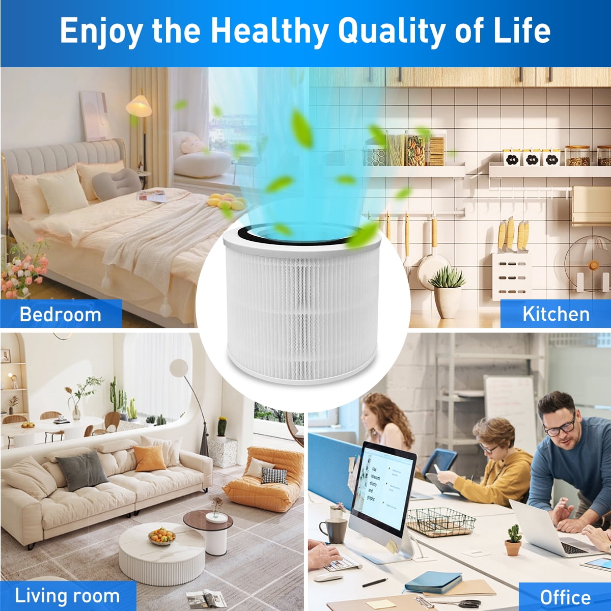 HEPA 14 Replacement Filter 2-Pack – Compatible with PuroAir 240 Air Purifier – High-Efficiency Particle & Odor Removal,3-in-1 True HEPA Replacement Filter.