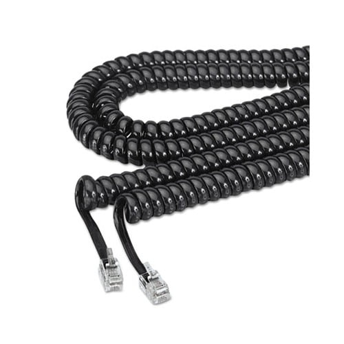Value Pack Coiled Length 3 to 12 feet Uncoiled Black Coiled Telephone Phone Handset Cable Cord iMBAPrice Pack of 2 