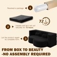 thumbnail image 5 of 78” Corduroy Floor Sleeper Sofa Bed, Modern 2 in 1 Full Size Foldable Mattress with 2 Pillows, Convertible Boneless Couch with Deep Seat for Living Room, No Assembly Required, 5 of 17