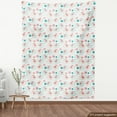 thumbnail image 4 of Ambesonne Tropical Fabric by the Yard Upholstery, Flamingos on Polka Dots, 1 Yard, Coral and Dark Seafoam, 4 of 5