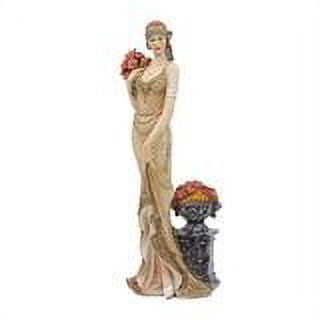Comfy Hour Glamour Elegance Victorian Style Lady Collection Luxury Lady with Flower Resin Art Figurine, 13-inch Height