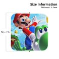 thumbnail image 3 of Saiise 4 Pcs Leather Coasters for Drinks Coaster Sets Drink Table Cup Coasters for Living Room Kitchen Coffee Decor,Mario, 3 of 8
