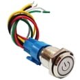 thumbnail image 2 of Interruptor de Botón de Bloqueo Automático Cola 24 V Orificio de Montaje de 16 Peligro a Prueba de Agua Botón pulsador de advertencia de peligro, 2 of 8
