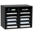 thumbnail image 4 of KFFKFF Wooden Document Divider, 12 Sections, Paper Arranger with Detachable Racks, Post Slots for Workplace Household Study Room Mailroom Coordination, EPA Approved, Dark, 4 of 9