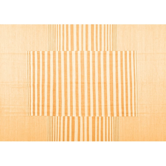 Ahgly Company Indoor Rectangle Solid Orange Modern Area Rugs, 8' x 12'