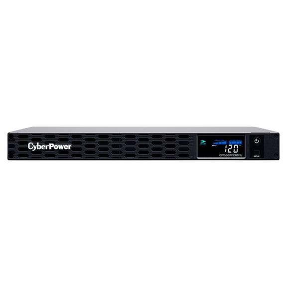 CyberPower CP1500PFCRM1U 1500VA/900W PFC Sinewave LCD Rackmount UPS System, Black