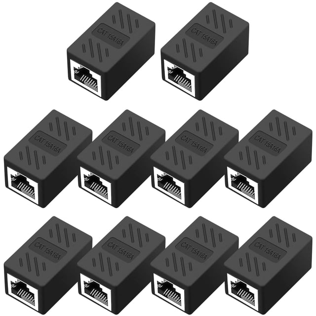 Acoplador Ethernet QINGLER RJ45 Cat6 Cat7 Cat5e Cat5, paquete de 10