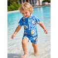 thumbnail image 3 of MAMAMI Newborn Infant Baby Boys Swimsuit One-Piece Zipper Cartoon Print Bodysuit Toddler Cute Bathing Suit, 3 of 7