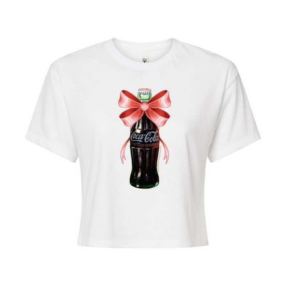 Coca-Cola - Vintage Coquette Coke Bottle - Junior's Cropped T-Shirt