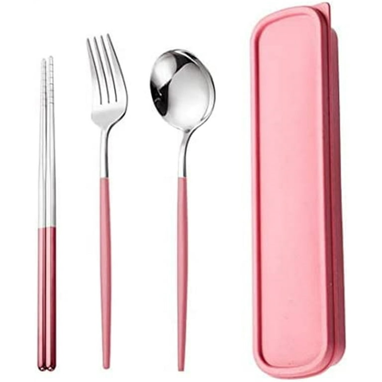 Portable Cutlery Set 4pcs Stainless Steel Silverware Set with Case