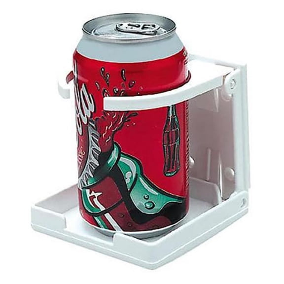 Valmar Marine Folding Marine Drink Holder - Adjustable - white - made of reinforced nylon with stainless springs, 1 each, sold by each