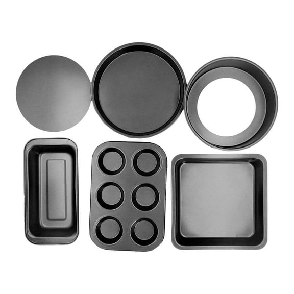 Baking Pan Set Nonstick Steel Bakeware Tools Loose Bottom Cake Pizza Bread Pan For Loaf Bread Pizza Cupcake Baking Accessories High-quality