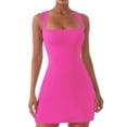 thumbnail image 1 of Robe Corsage à Encolure Carrée pour Femme - Robe Mini Évasée Extensible Sans Manches Type Camisole pour Fête et Boîte de Nuit, 1 of 5