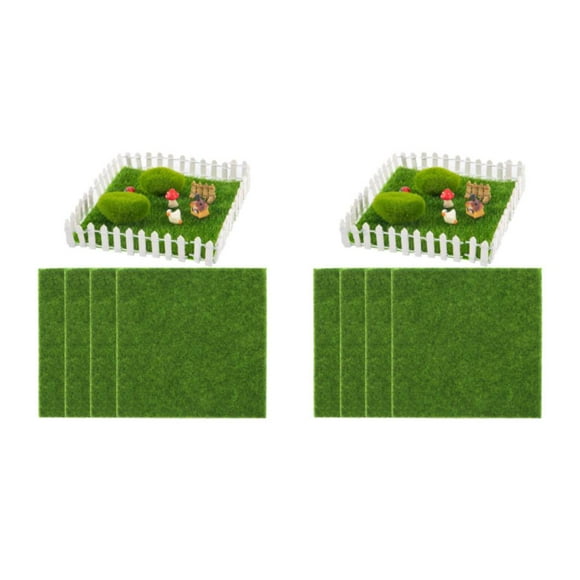 Maytalsory 4pieces Realistic Appearance And High-end Texture Artificial Grass Mat 2Set