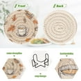 thumbnail image 4 of Yayeee 6 PCS Drink Coasters with Holder Set Woven Absorbent Round Tabletop Hot Pad, Fall Coffee, 4 of 7