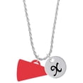 thumbnail image 1 of Delight Jewelry Acrylic 1.25" Red Megaphone Silvertone Script Initial Disc - X - Charm Necklace, 20"+3", 1 of 1