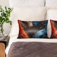 thumbnail image 2 of KLL Red And Blue Fire Dragon F Pattern Silk Pillowcase for Hair and Skin Standard Size 20"X 30" Soft Breathable Pillow Covers for Sleeping, 2 of 6