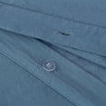 thumbnail image 6 of Chezmoi Collection Solid Blue 100% Washed Cotton Duvet Cover Set King Size, 3-Piece Luxury Soft Breathable Smooth Cooling Comforter Cover with Button Closure, 6 of 9