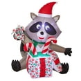 thumbnail image 2 of Gemmy Airblown Raccoon Stealing Gift, 4.5-ft, 2 of 2