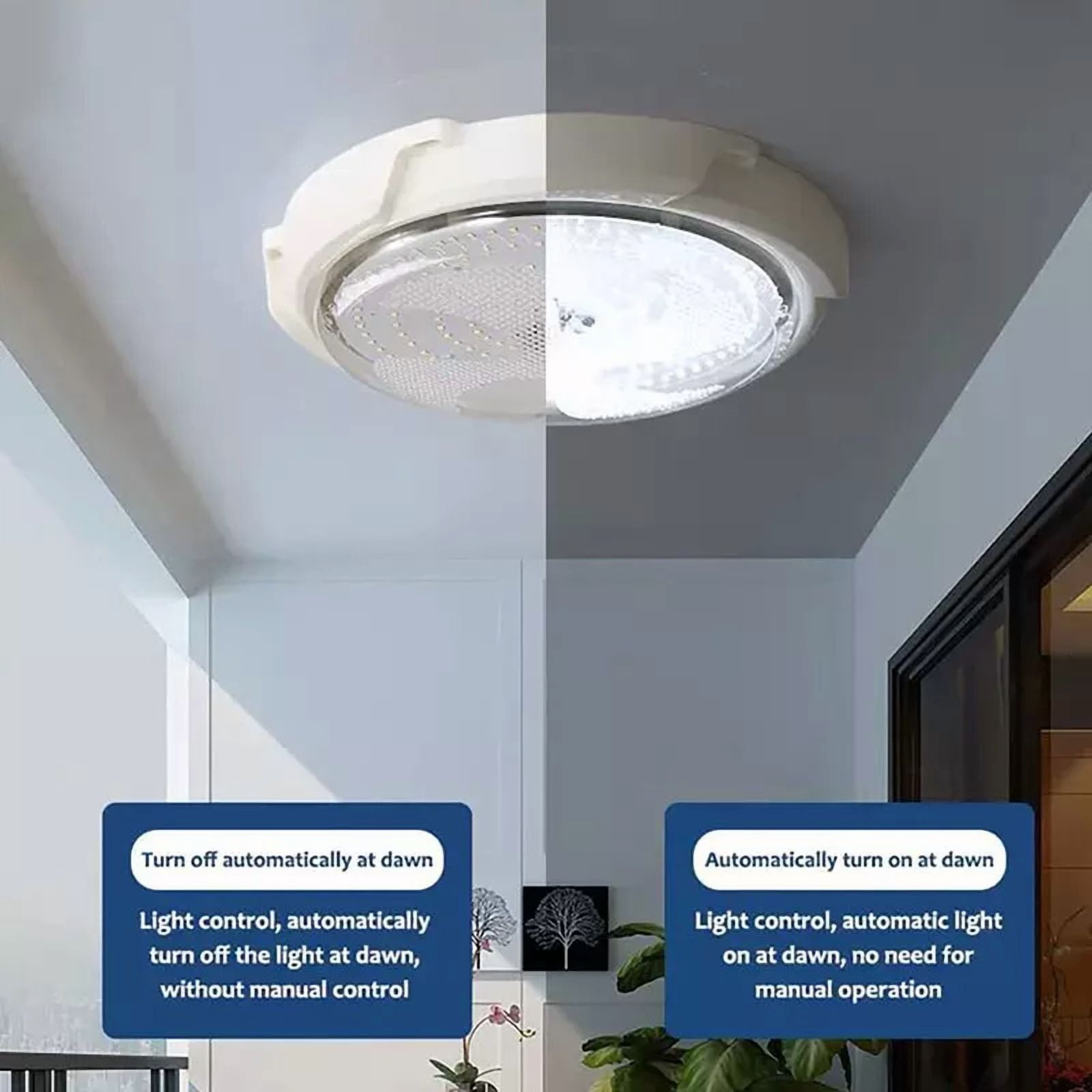 Solar Indoor Lights for Home, Solar Powered Ceiling Light Indoor Light with Remote and Timer for Barn Shed Garage